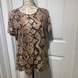 Brown Snake Print Women's Top